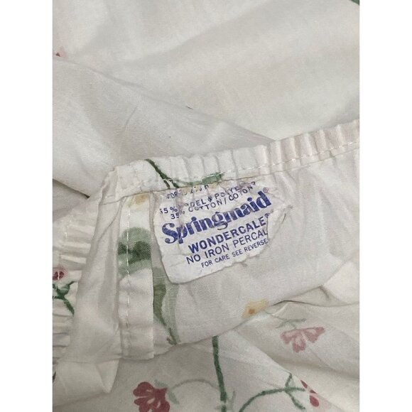 Vintage Springmaid Wondercale Floral Twin Fitted Sheet, Flat Sheet Pillowcase - Picture 2 of 2